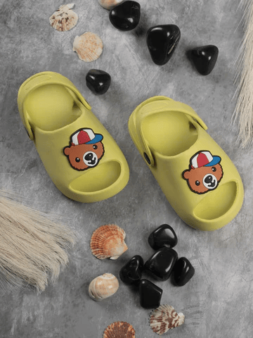 BEAR APPLIQUE ANTI-SLIP SANDALS - GREEN - Thumbnail