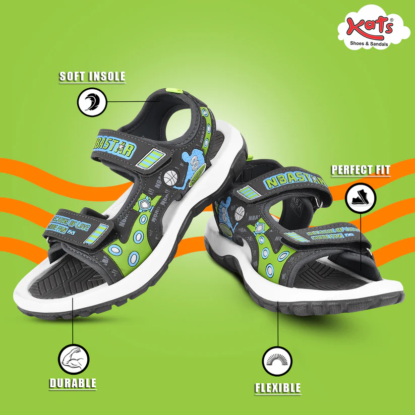 Kats NBA Kids Baby Boys and Baby Girls Lightweight Sandals - Thumbnail