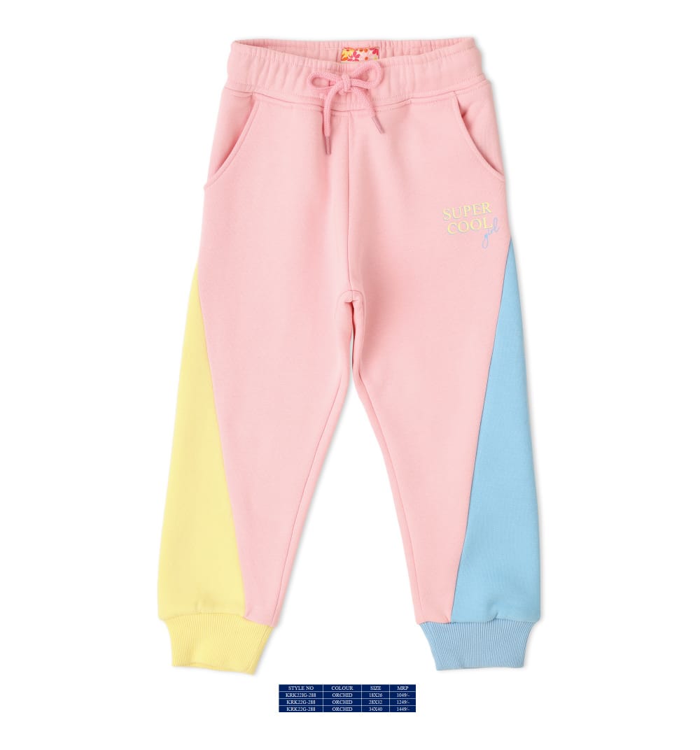 Vitamins Full Length Fleece Lounge Pant - Pink - Thumbnail