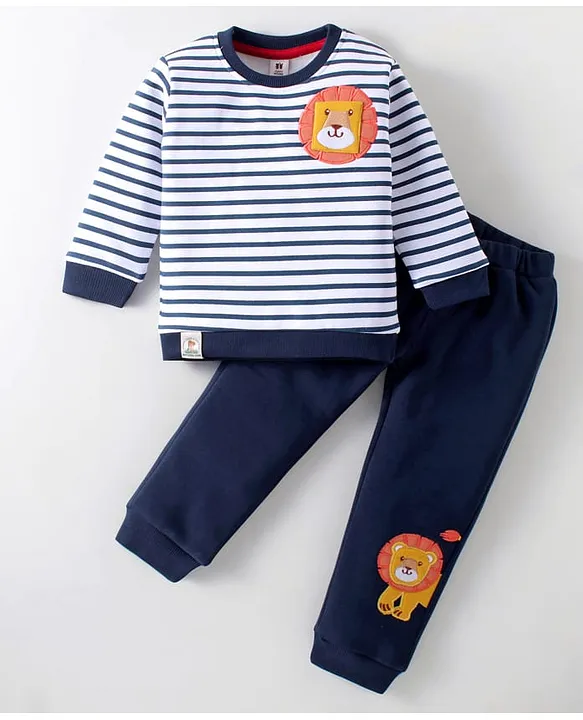 Toffy House Fleece  Full Sleeves Winter Wear T-Shirt & Lounge Pant Set - Thumbnail
